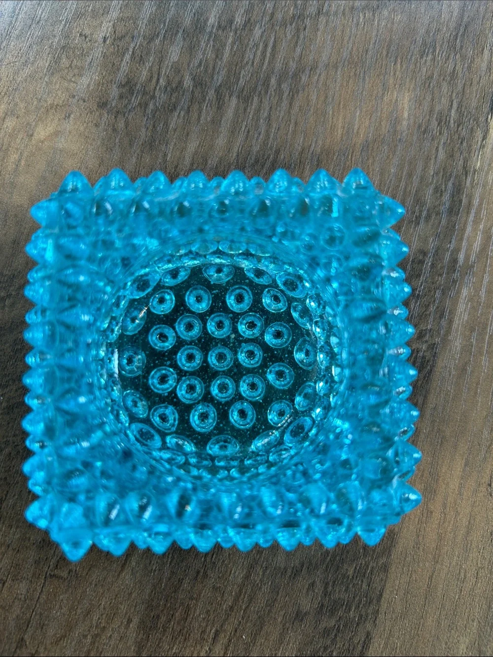 Fenton Blue and Turquoise Hobnail Salt Cellars/Candle Holders (Pair)